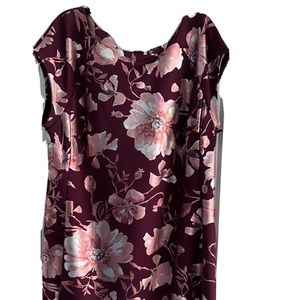 Beige by ECI Burgandy Floral Sheath Pencil Dress for Women, 16W